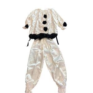 Vintage Perriot black white clown costume halloween scary small